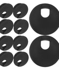 Rock This Black 60 Piece Cable Management Kit With Square Hole Covers To Keep Your Desk Wire Organized And Tangle Free For A Squeaky Clean Home Office Setup black plastic desk grommets