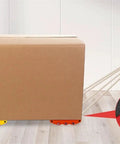 Heavy Duty Machinery Mover Dolly Skates With Six Heavy Duty Rollers 17600 Lbs Load Rating moving a box on rollers.