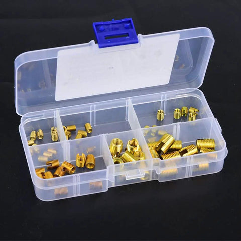 Beefy 302 Type Carbon Steel Self Tapping Thread Inserts Kit 60 Pieces High Strength Wear Resistant Threaded Inserts For Auto And Machinery Includes Multiple Sizes in plastic case