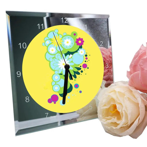 Twenty Pack Sublimation Blank Clock Glass Photo Frames 7.8 Inch Square For DIY Wall Decor And Heat Transfer Printing Includes Clock Hands And Stand Battery Not Included