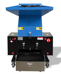 Heavy Duty Plastic Shredder And Crusher 7.5KW Industrial Grinder 220V Electric Disintegrator front view, blue and black design