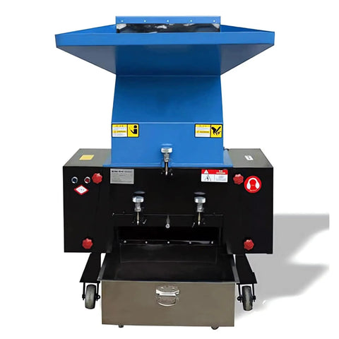 Heavy Duty Plastic Shredder And Crusher 7.5KW Industrial Grinder 220V Electric Disintegrator front view, blue and black design
