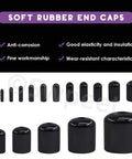 Must Have 496 Piece Black Vinyl Rubber End Caps Kit With 17 Sizes From 1.5mm To 20mm For Round Tubes And Screws Screw Thread Protectors