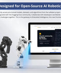 Ditch The Toy Store Robots And Build Your Own Badass AI Robotic Arm Kit Fully Synced With LeRobot Open Source Hub showcasing black and white robotic arms next to a computer.