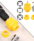 Durable Pvc Pipe Threader Kit With Electric Drill Compatible Die Set For Fast 1-2-3-4 Inch Plumbering Threads with cutter plates and tap handle.
