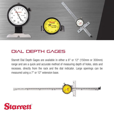 Dial Depth Gage With Knife Edge Base And Needle Contact For Stability And Precision, Pro Grade White Face Dial, Model 643JZ