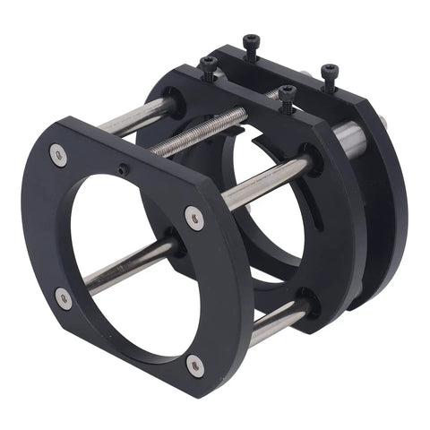 Built Tough 4 Jaw Router Lift System For Workbench Mount, featuring black aluminum body and stainless steel components.
