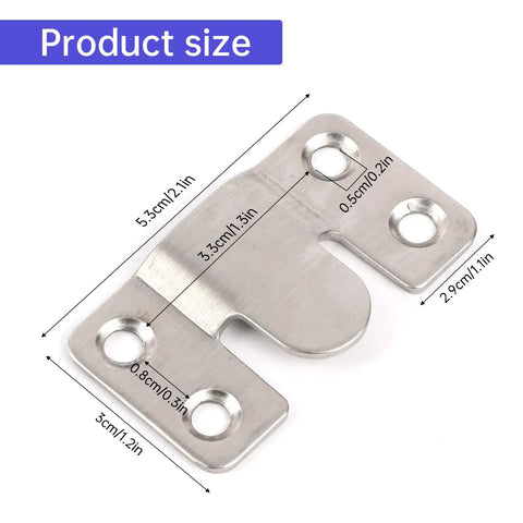 Heavy Duty Stainless Steel Picture Hanging Brackets 4 Pairs Interlocking Flush Mount Hooks For Photo Frames Wall Mount Hardware Rock Solid And Rust Proof With No Sweat Install dimensions shown