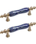 Chinese Style Ceramic Cabinet Pulls Set Of 4 In Antique Bronze With Screws Antique Finish Handcrafted Drawer Knobs 3 Inch Hole