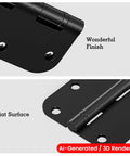 Top Shelf Matte Black Door Hinges 3.5 Inch Built Tough With Smooth Ride shown with excellent finish and flat surface details.