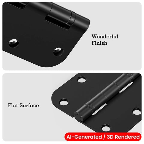 Top Shelf Matte Black Door Hinges 3.5 Inch Built Tough With Smooth Ride shown with excellent finish and flat surface details.