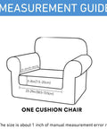 Measurement guide for one cushion chair, compatible with Waterproof Cushion Covers Stretch Sofa Slipcover For Dog Hair Stains Spills Washable Non Slip TPU Lined Outdoor Patio Furniture Replacement Navy 1 Piece Small