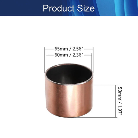 Hella Smooth Oilless Sleeve Bearing 60Mm Bore 65Mm Outer Diameter 50Mm Length Carbon Steel Sintered Bronze Plain Bushing size guide