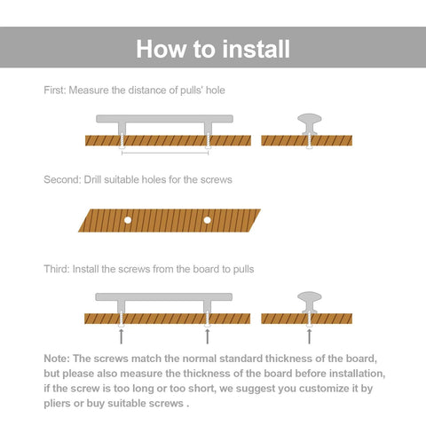 Installation guide for Brushed Satin Nickel Cabinet Hardware Set With 36 Handles 26 Pulls And 10 Knobs Three And Three Quarter Inch