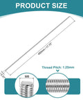 Diagram of Fully Threaded M8-1.25 Rod 450mm Stainless Steel Right Hand Studs with dimensions and thread details.