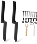 Heavy Duty Fence Post Repair Kit With Weather Resistant Metal Stakes For Ground Easy Install For Composite Fence Posts And Quick Fix For Broken Posts DIY Friendly And Sturdy For Long Lasting Fences showing metal stakes and screws