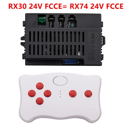 RX30 24V Kids Ride On Car Remote Control Kit With 2 4G Bluetooth Receiver Box And Control Box Accessory shown