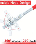 Heavy Duty Carbon Steel T Handle Spark Plug Socket Wrench Kit With Five Eighth And Thirteen Sixteenths Inch Sockets design showing flexible head and 360-degree rotation.