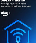 Slick Indoor Air Quality Monitor Tracks Temp Humidity Carbon Monoxide Pm2.5 Vocs Hooks Into Alexa Sends Snappy Alerts To Keep Your Home Breezy And Pretty Much Fume Free logo on blue background.