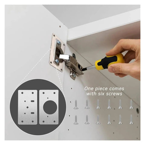 Installation of Rotating Concealed Cabinet Hinges Set 2 To 10 Pieces Stainless Steel Mounting Fixings For Hidden Doors with screws