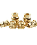 Heat Threaded Knurled Brass Inserts For 3D Printing M1.4 OD 2.3mm Height 1.5 To 6mm Press Flange Copper Hot Melt Insert