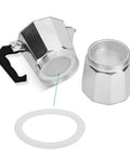 Silicone Gasket Seal For Coffee And Espresso Moka Pot Stove Top O Ring Replacement With Flexible Inner Diameters 39 42 50 54 63 73 Mm Fits 1 Cup To 12 Cup Moka Express Pots White