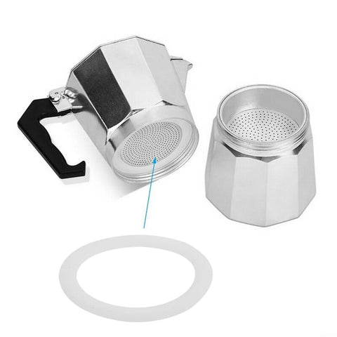 Silicone Gasket Seal For Coffee And Espresso Moka Pot Stove Top O Ring Replacement With Flexible Inner Diameters 39 42 50 54 63 73 Mm Fits 1 Cup To 12 Cup Moka Express Pots White