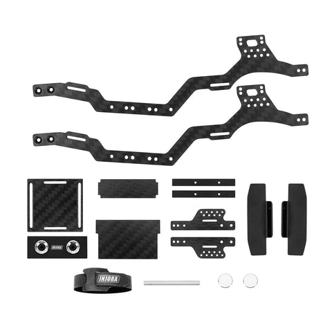 Universal Carbon Fiber LCG Chassis Kit for 1/24 Axial SCX24 Upgrade Your Rig With Adjustable Wheelbase Magnetic Body Mount