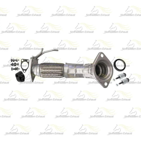 Direct-Fit Exhaust Front Pipe With Flex for Acura TSX 2009-2014 2.4L Stainless Steel 409, gaskets, bolt kit, hanger visible