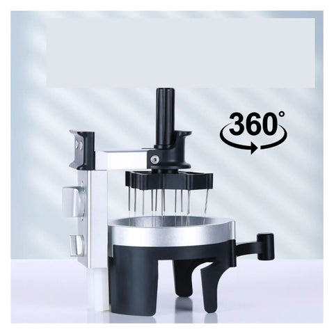 Real Talk This Rotating Espresso Coffee Distributor Hits Different With Twelve Precision Needles That Level The Bed Fast For Smooth Pulls And Zero Stress Brews, showing 360-degree rotating design with stainless steel needles.
