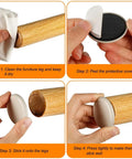 Application steps for 12 Pack Self Adhesive 2 Inch Furniture Sliders For Carpet And Hardwood Floors Heavy Duty Moving Pads