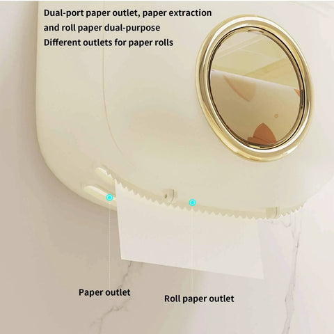Durable Waterproof Wall Mounted Tissue Box Holder with dual paper outlets for bathroom storage