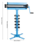 Heavy Duty Bead Roller Machine Manual Sheet Metal Bead Roller 19.29 Inch With 1.2mm Die And Six Sets Of Dies, shown with stand