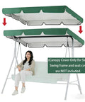 All Weather Patio Swing Canopy Replacement Cover for Outdoor Garden Yard Porch Two Seat Swing UV Waterproof 420D Oxford Cloth
