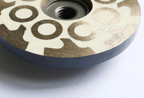 Close-up of 4 Inch Diamond Resin Filled Cup Wheel With 5/8-11 Thread For Grinding Granite Stone And Tiles, Wet Or Dry Use, Fine Grit