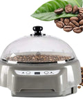 Heavy Duty Electric Coffee Roaster With Adjustable Temperature For Fresh Bean Roasting Nuts Peanuts And Popcorn Gray household dryer with coffee beans.
