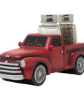 Red Pickup Truck Salt And Pepper Shaker Set For Farmhouse Kitchen Decor Rustic Resin Figurines And Decorative Spice Rack Gift
