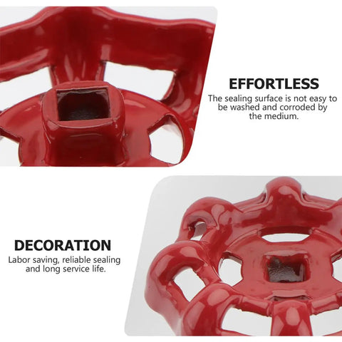 Red 7x7mm Gate Valve Shutoff Handles Set For Industrial Valve Control Go To Pro Grade Heavy Duty Metal Ball Hand Wheels