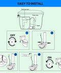 Installation guide for Heavy Duty Toilet Flapper Replacement Compatible With Ga715014 GEG1 with clear steps and illustrations.