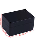Rugged ABS Plastic Junction Box Enclosure For Electronics Projects 6.3 x 4.33 x 3.54 In Black with measurement labels