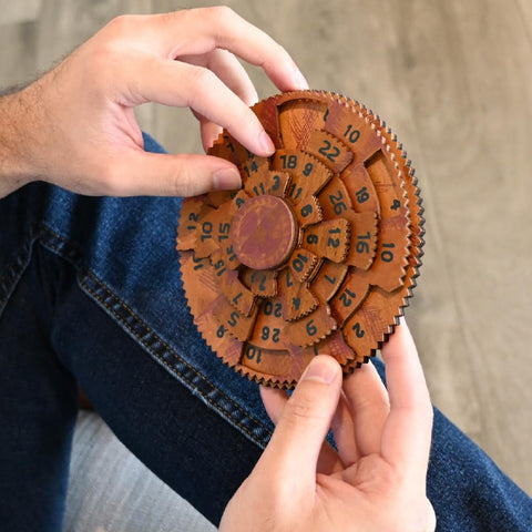 Antikythera Inspired Mechanical Math Puzzle Single Piece Wooden Brainteaser With Layered Gears Mind Bending Challenge For History Buffs, Smart Kids, Teens And Adults Classic Brain Teaser Gift For Visualization And Problem Solving