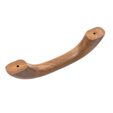 Premium Teak Handrail With Pre Drilled No Sweat Mounting For Tight Spaces Versatile Wall Grip providing solid safety support for bathrooms decks and outdoor porches real deal quality, smooth teak surface