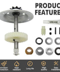 Heavy Duty Replacement Gear And Sprocket Kit For Garage Door Openers 1/3 To 1/2 HP with grease and bearings shown