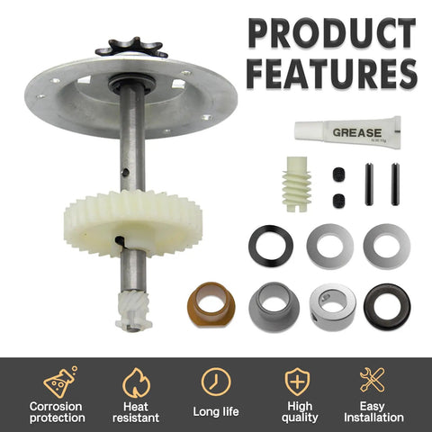Heavy Duty Replacement Gear And Sprocket Kit For Garage Door Openers 1/3 To 1/2 HP with grease and bearings shown