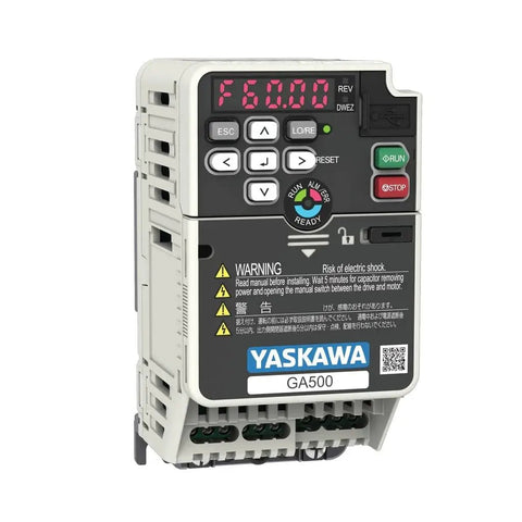 7.5HP 240V 3-Phase VFD AC Drive For Pumps, Fans And Conveyors - Compact, Easy Install Motor Speed Controller With Wide Speed Range, Overload Protection, And Boss-Grade Reliability. Yaskawa GA500 VFD front view