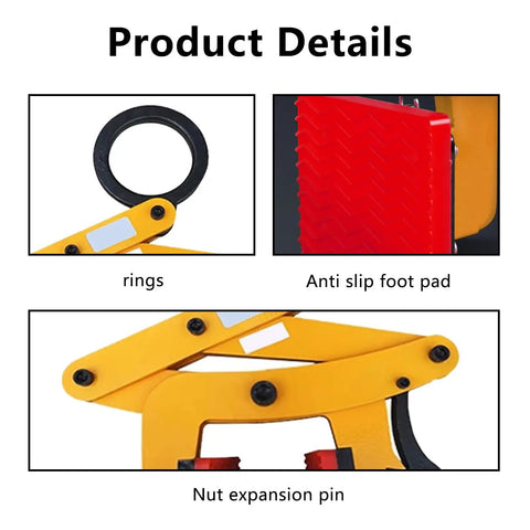 Heavy Duty Stone Lifting Clamps Built Tough For Marble And Granite Slab Carrier showing rings, anti-slip foot pad and nut expansion pin.