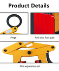 Product details of Built Tough Heavy Duty Stone Lifting Clamps showing rings, anti-slip foot pad, and nut expansion pin.