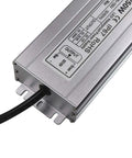 Close-up of Beefy 250W 12V DC LED Driver Power Supply For Outdoor Use IP67 Waterproof Transformer with cable connection