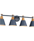 4 Light Bathroom Vanity Light Fixture with Hammered Metal Shade Finish in Dark Blue, farmhouse modern wall lamp, industrial vibe