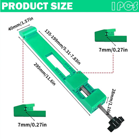 Green Adjustable Circular Saw Guide For Wood And Tile Ultra Precision Cutting Base Clamp dimensions and details